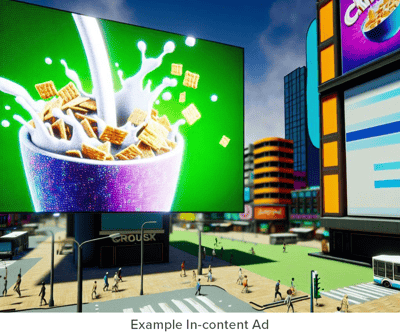 cereal ad in virtual game