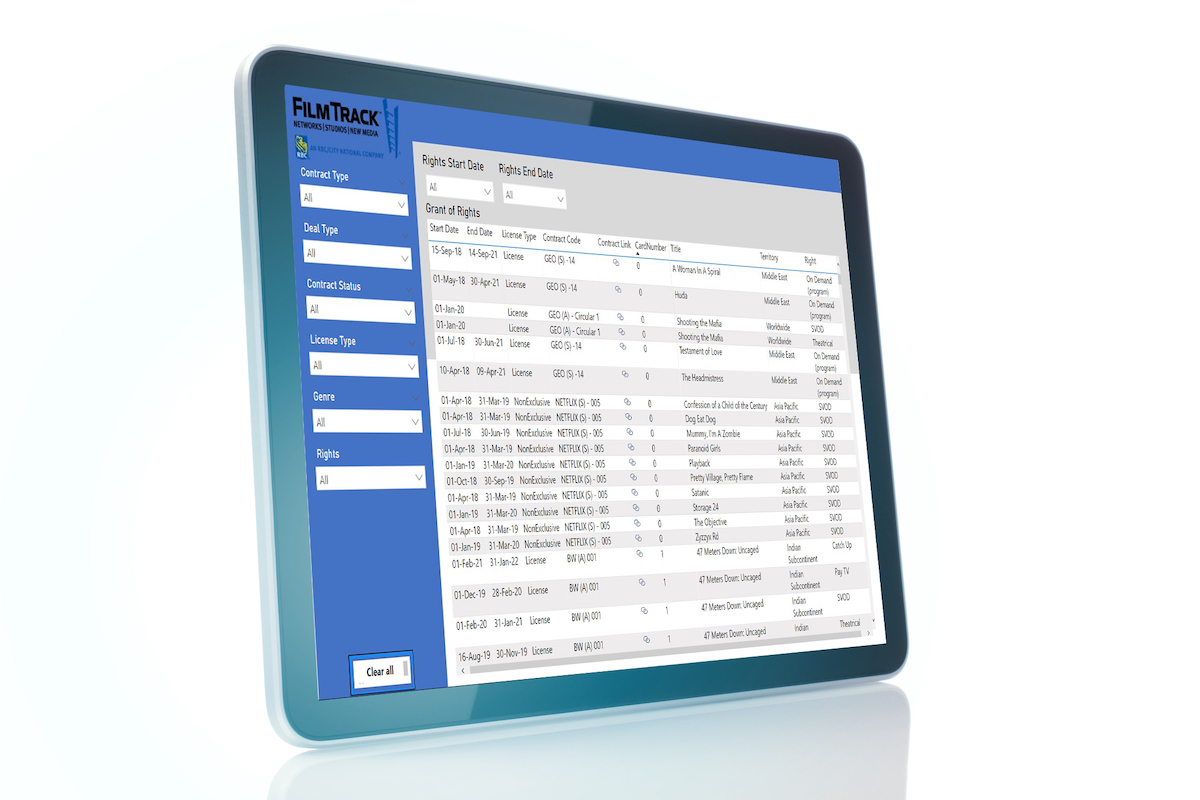 tablet displaying Business Intelligence Manager